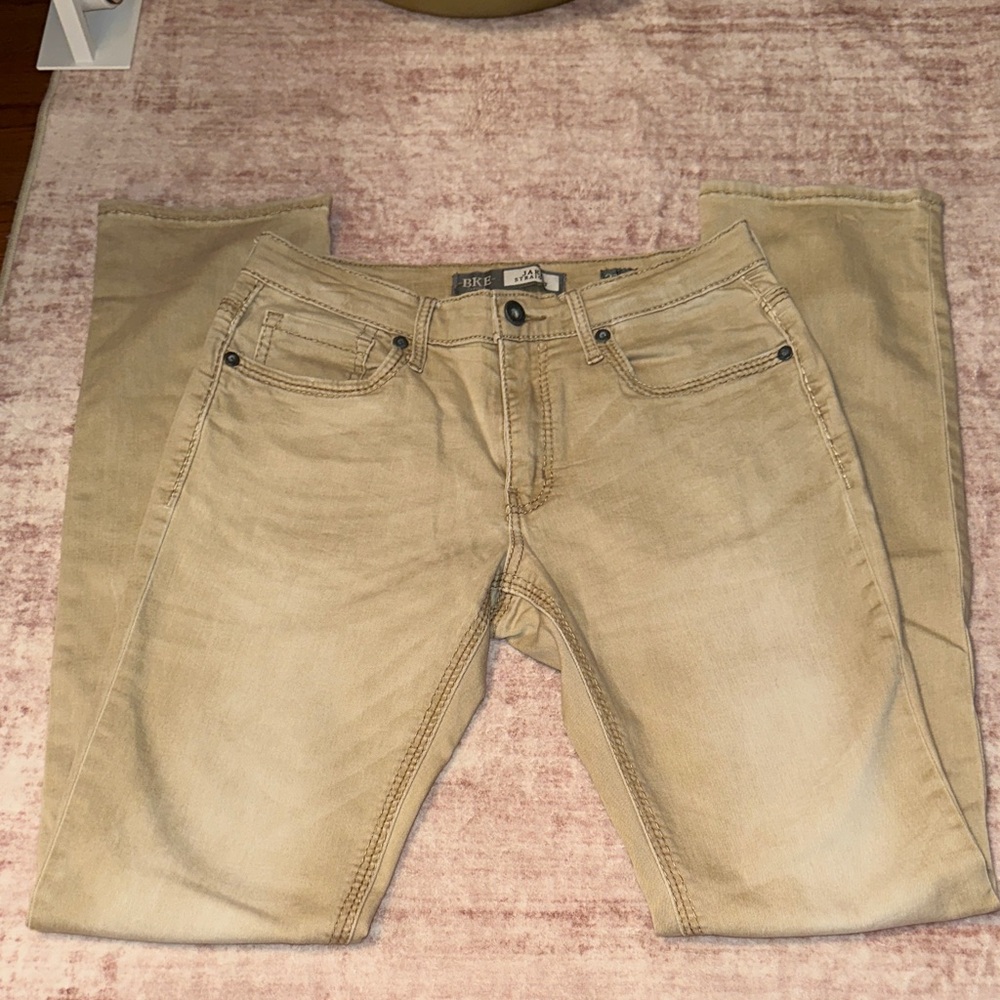 BKE Men’s Slim Straight Jeans in Tan